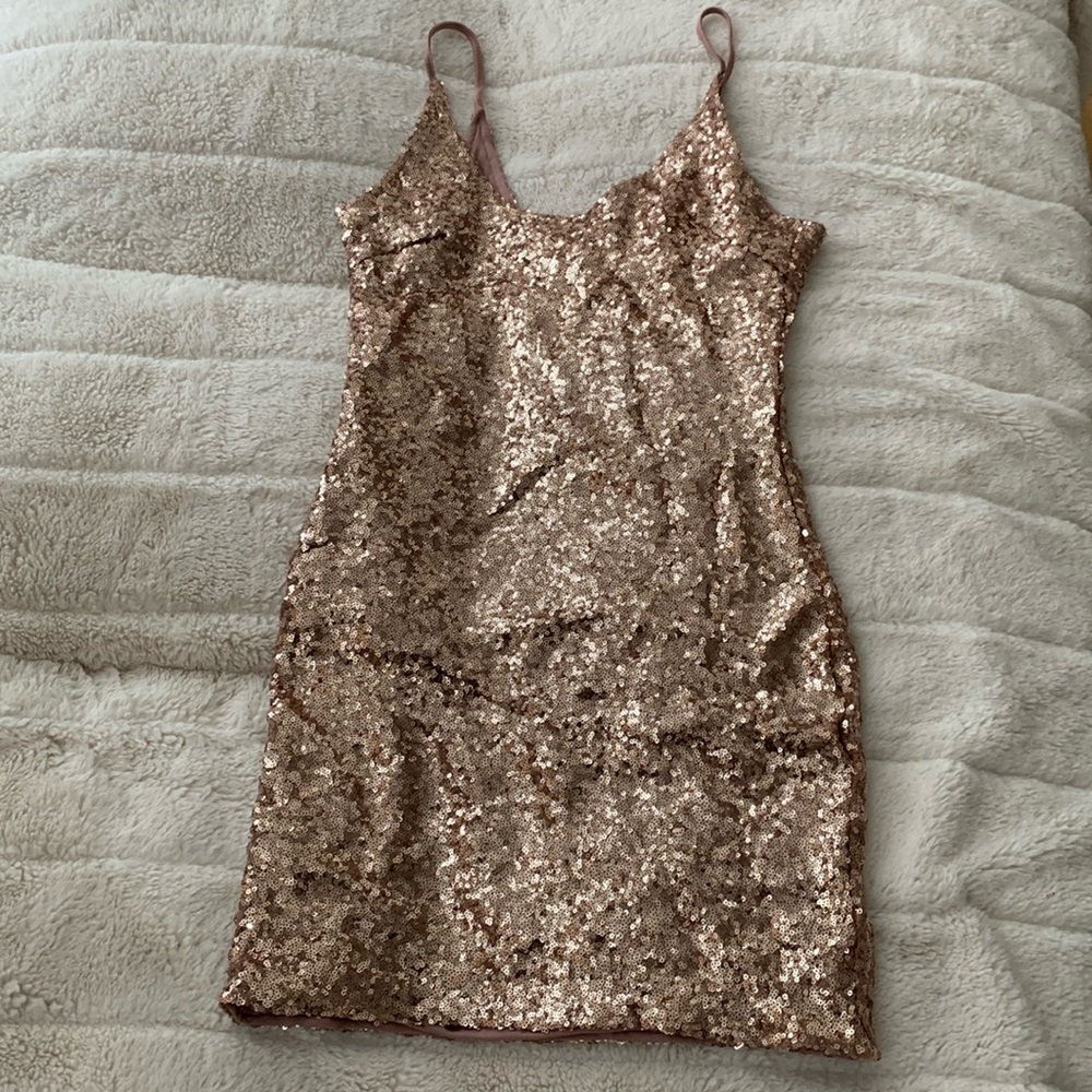 Rose Gold large fashion Nova sequin dress